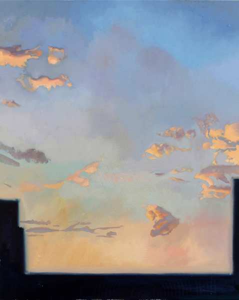 Rayk Goetze: Himmel über B., 2020, oil and acrylic on canvas, 100 x 80 cm

